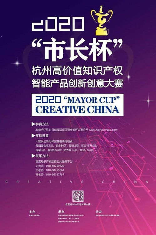 2020杭州“市長杯”高價值知識產權智能產品創新創意大賽開放報名，最高獎金30萬元